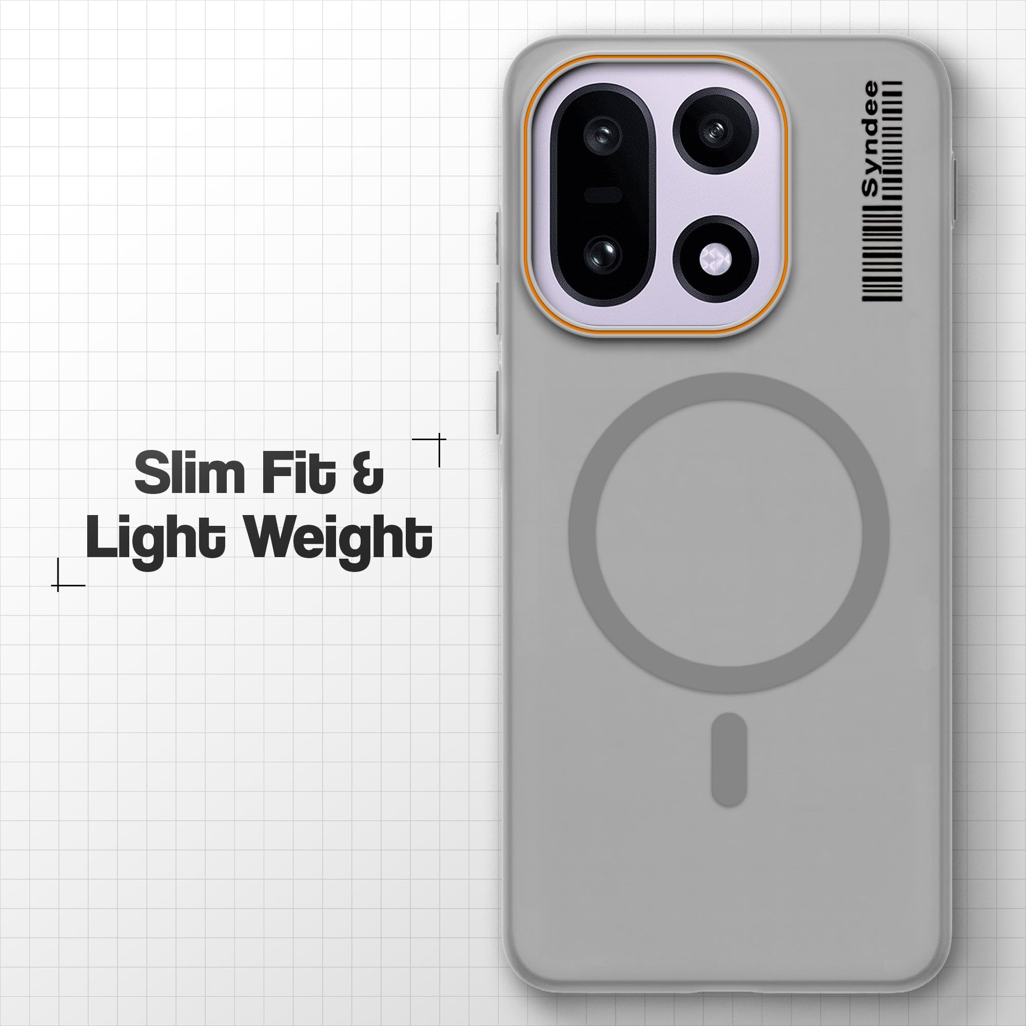 DL3 Mobilak Case Back Cover for OnePlus 15 5G, Sleek Frosted Translucent Back Only Compatible with Wireless Magnetic Accessories | Anti-Scratch Shockproof Phone Case (Gray)