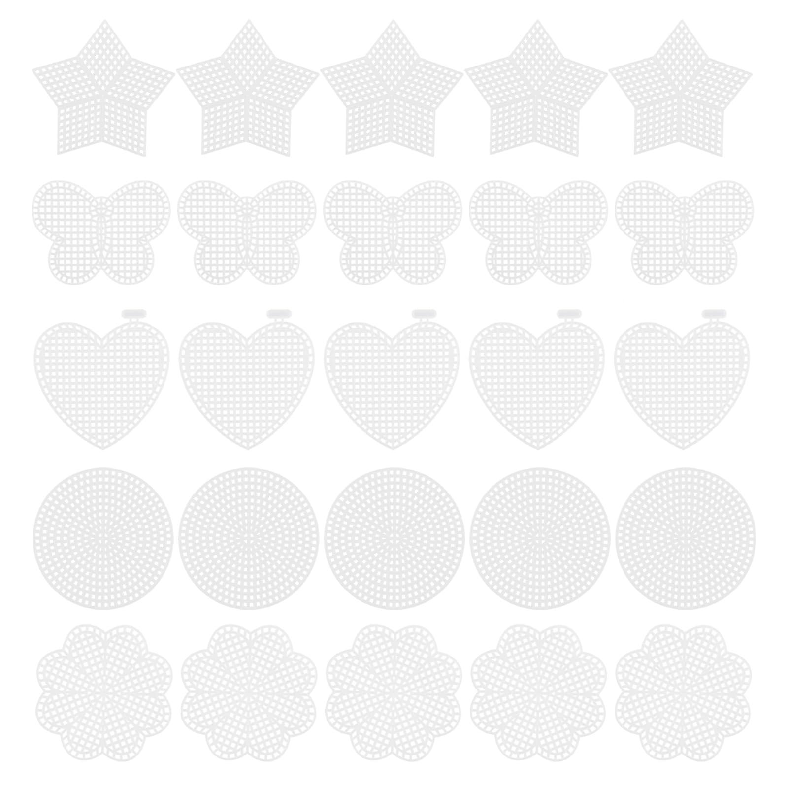 MY MIRONEY Mesh Plastic Canvas Kits 25 Pieces 5 Shapes