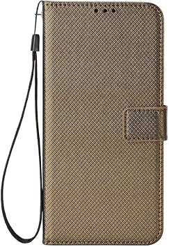 Case Compatible with Sharp Aquos R8 SH-52D,Wallet design with Card Slot,Relief surface.Standable Flip Case cover-Brown