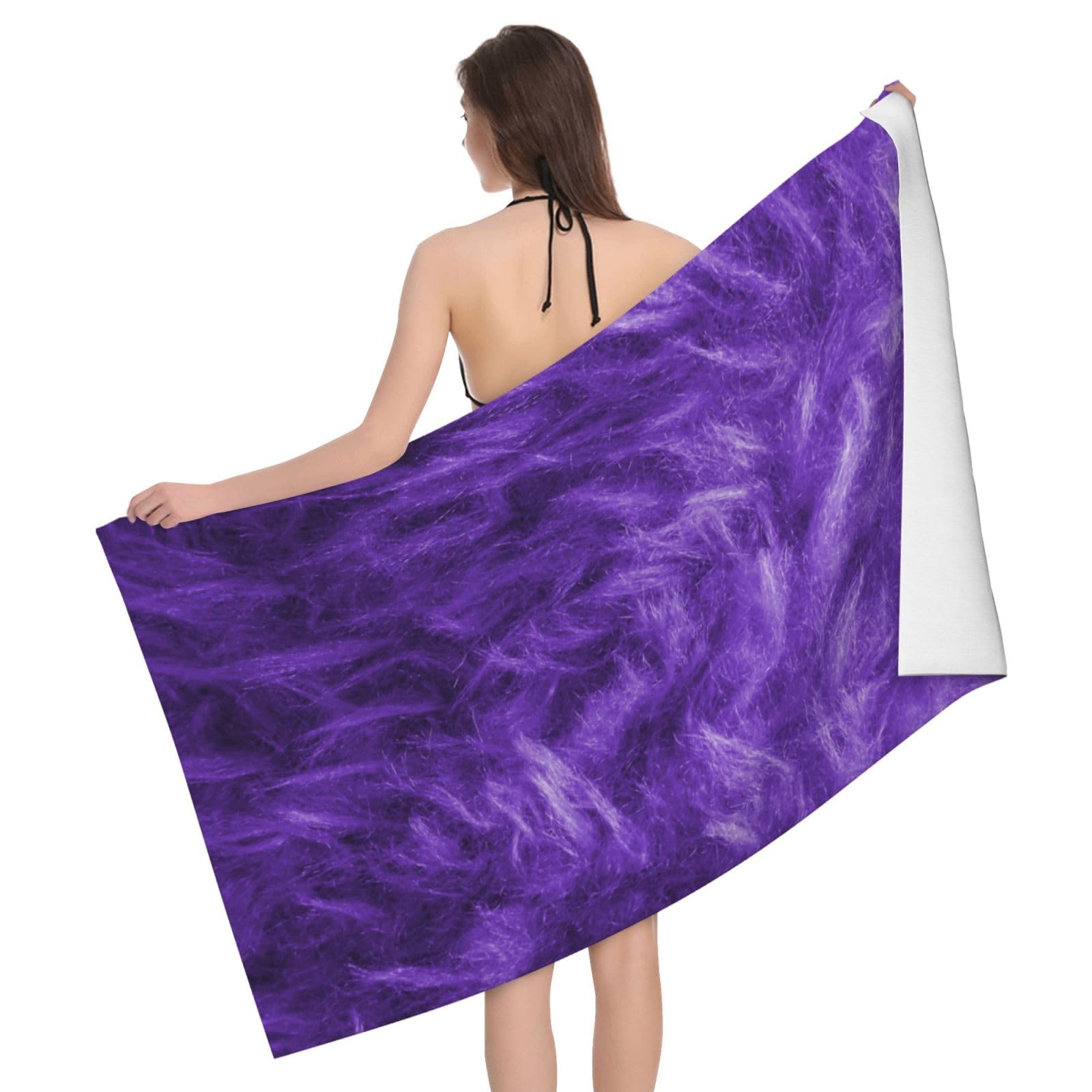 LSRCPD Microfiber Beach Towels For Adults & Kids, Purple Bath Towels, Oversized Sand Free Towel for women, Absorbent Quick Dry Beach Towels For Travel Swimming Camping Yoga Gym Sports, 130x80cm