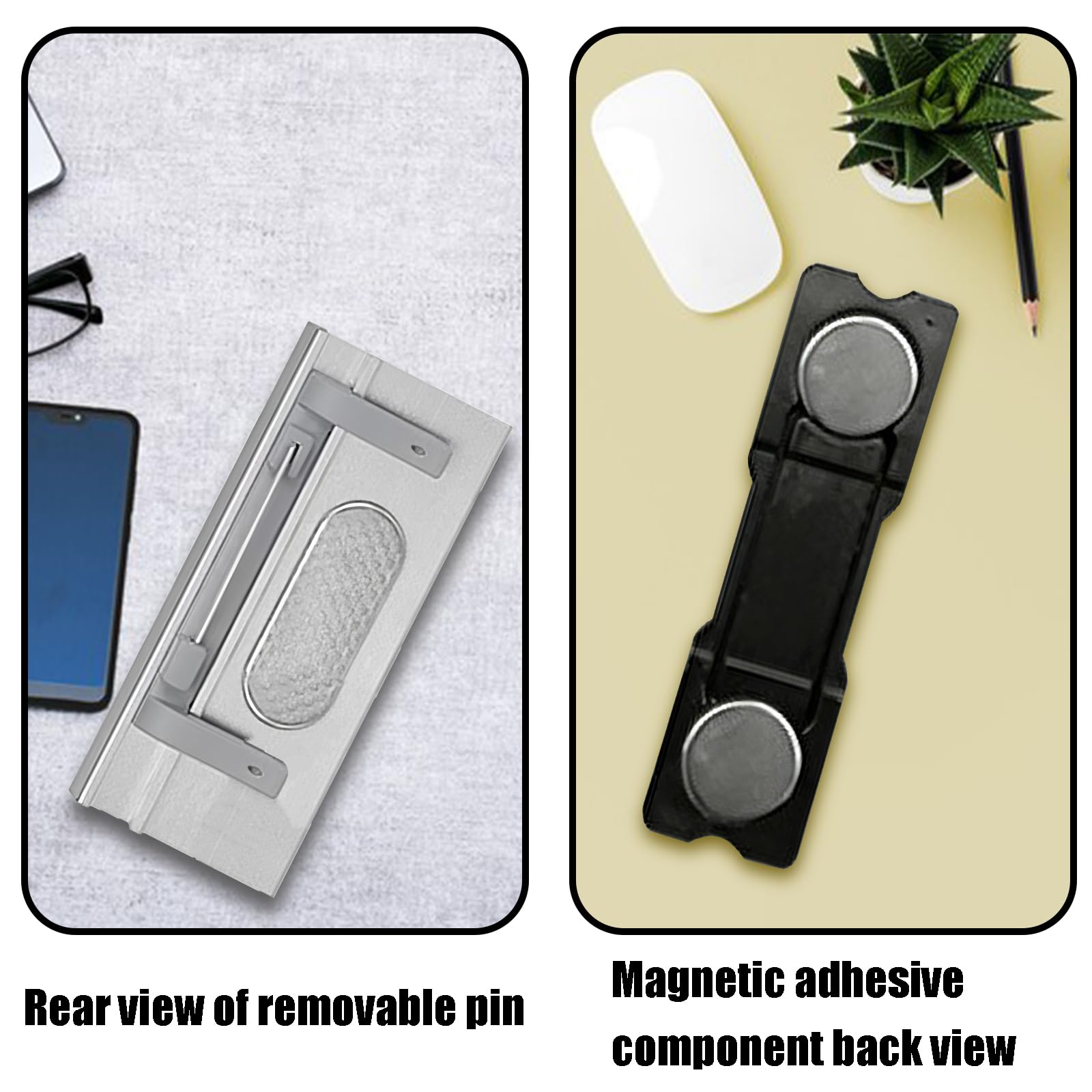 Badge Personalizzato Targhette Magnetiche per Abiti con Spilla Alluminio Doppio Magnete Potente 6 Pezzi Argento