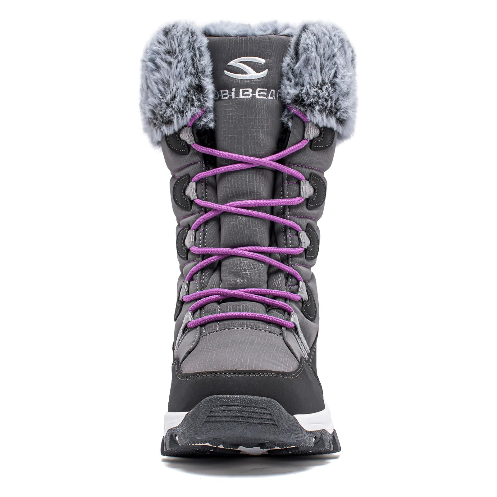 HOBIBEAR Botas de nieve para niños, impermeables, cálidas, de piel sintética, forradas