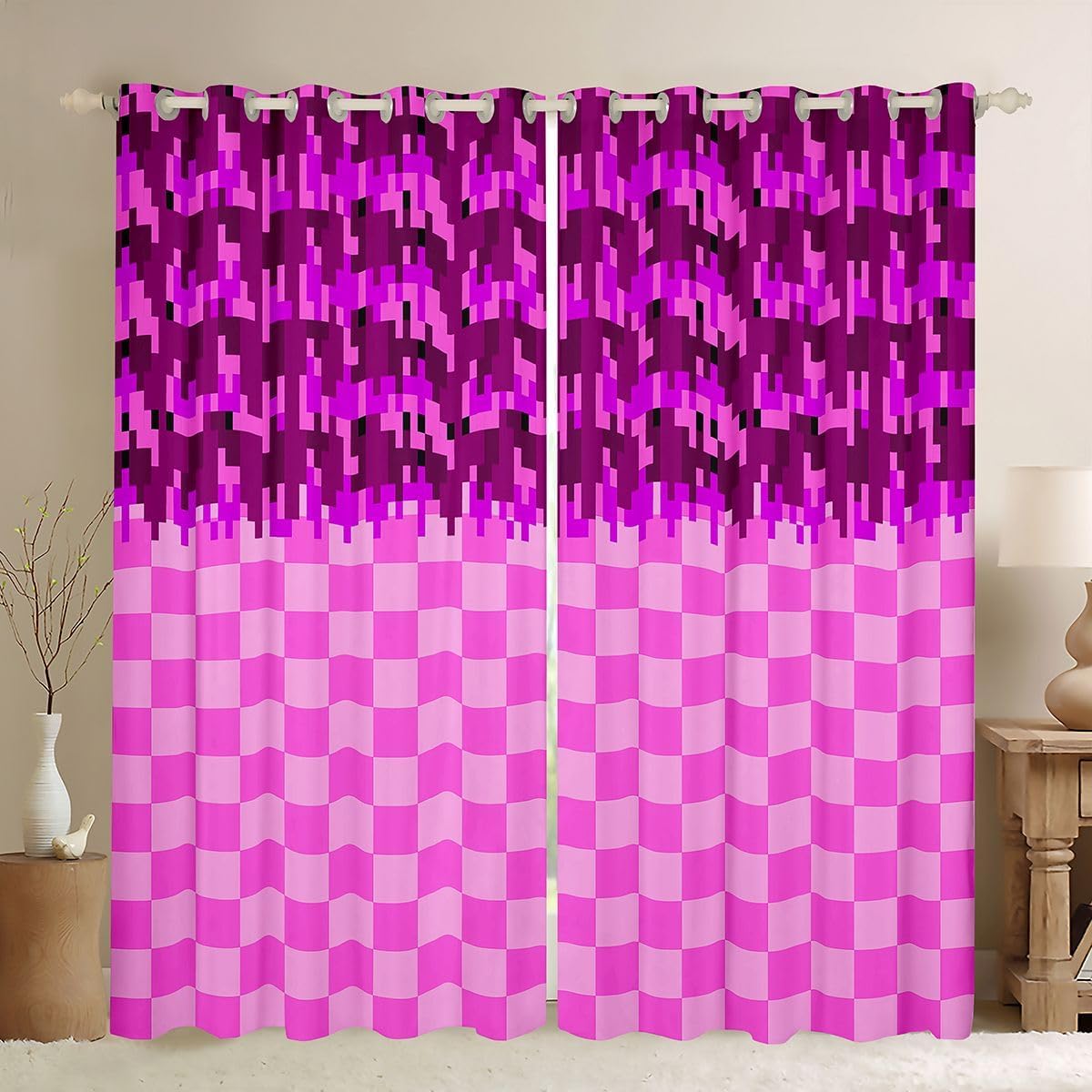 Feelyou Kids Boys Girls Gaming Pixel Blackout Curtains
