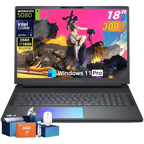 Alienware 18 Area-51 Gaming Laptop(2025), 18" WQXGA 300Hz, Intel Ultra 9 275HX, 64 GB DDR5, 1 TB SSD, GeForce RTX 5080 16GB GDDR7, Wi-Fi 7, FHD Webcam, Windows 11 Pro, w/Accessory Box