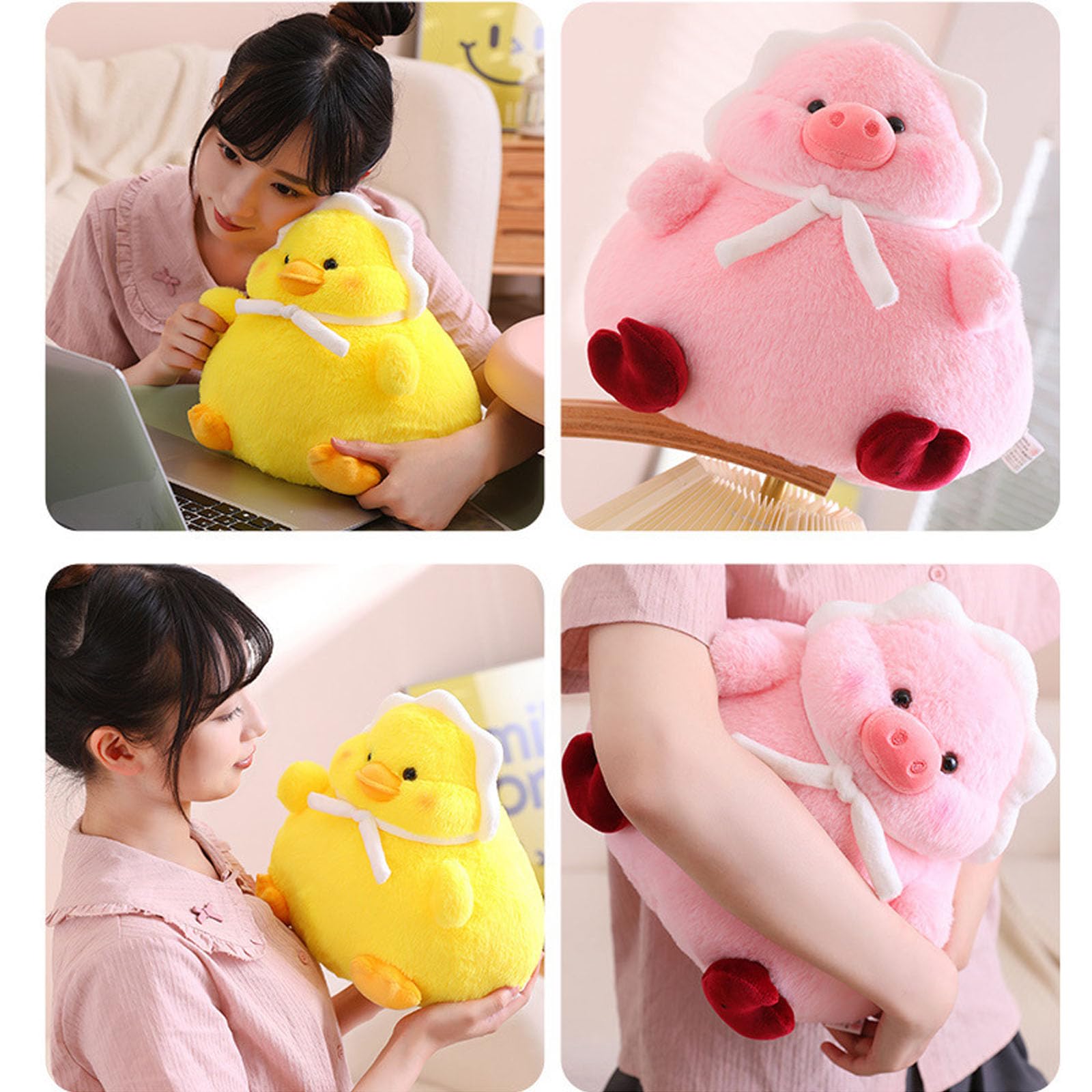 peluche, Peluche di peluche Duck & Hog, simpatico, cuscino for la decorazione domestica(Yellow,40cm)