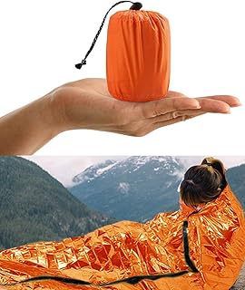 HONYAO Survival Sleeping Bag, Emergency Bivvy Bag Emergency Rescue Blanket Reusable for Outdoor Camping, Hiking