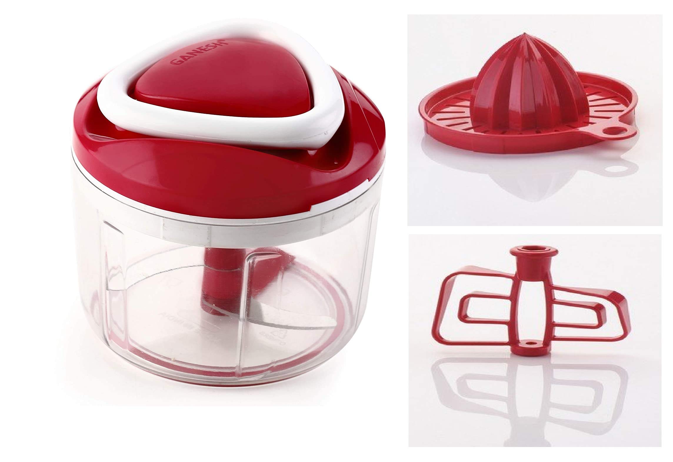 MAGICBOX Easy Pull 3 in 1 Smart Plastic Chopper, 650 ml, 4 Blades, Multi Color