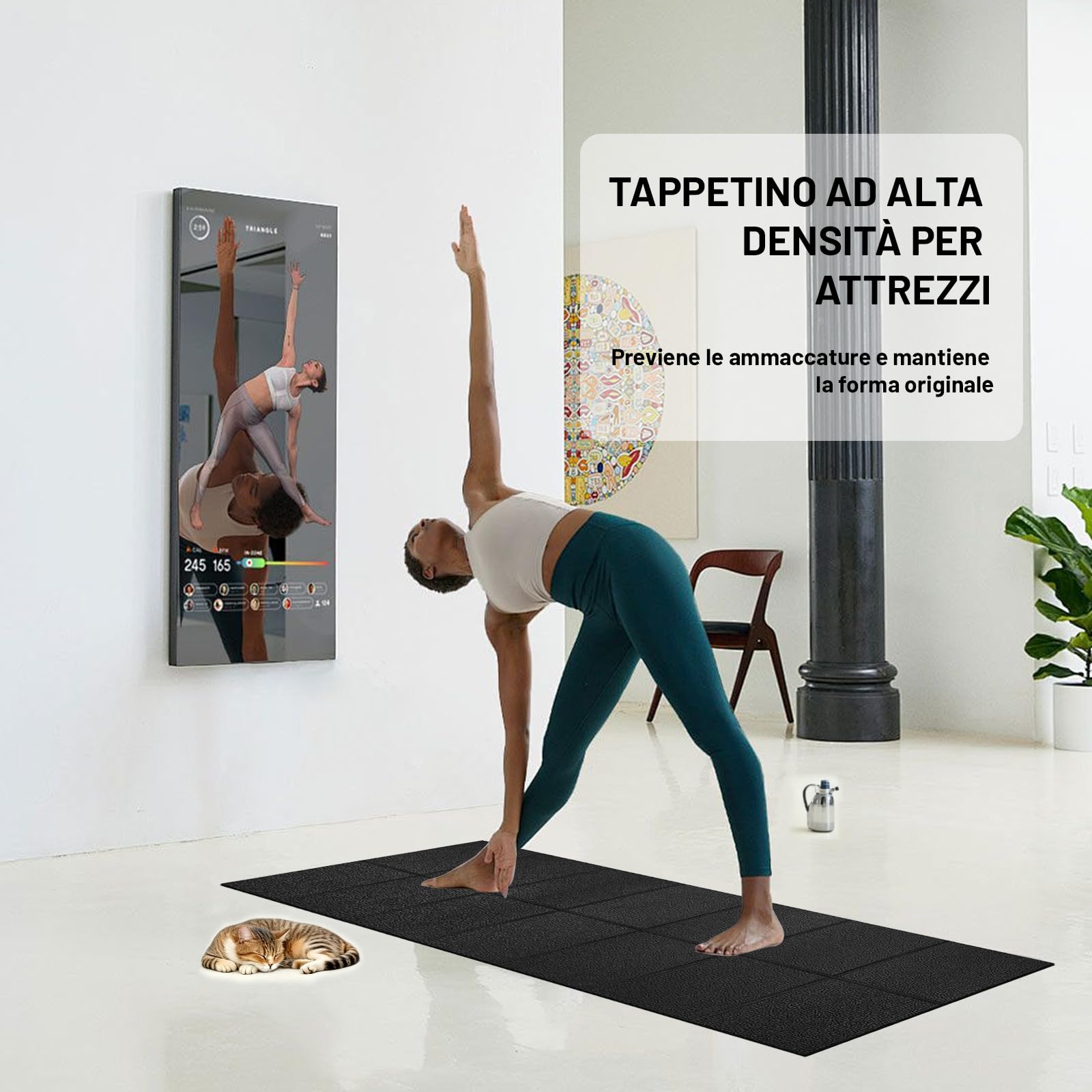 120x80cm/200x90cm Tappetino Pieghevole Antiscivolo, Tappetino di Esercizio Mat in PVC Spessore 6mm per Yoga Pilates Allenamento Fitness a Casa Palestra Domestica