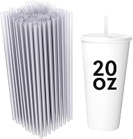 Vista 18 de Pajitas desechables de plástico para beber, rectas, 7.75 pulgadas de largo (transparente, 500)