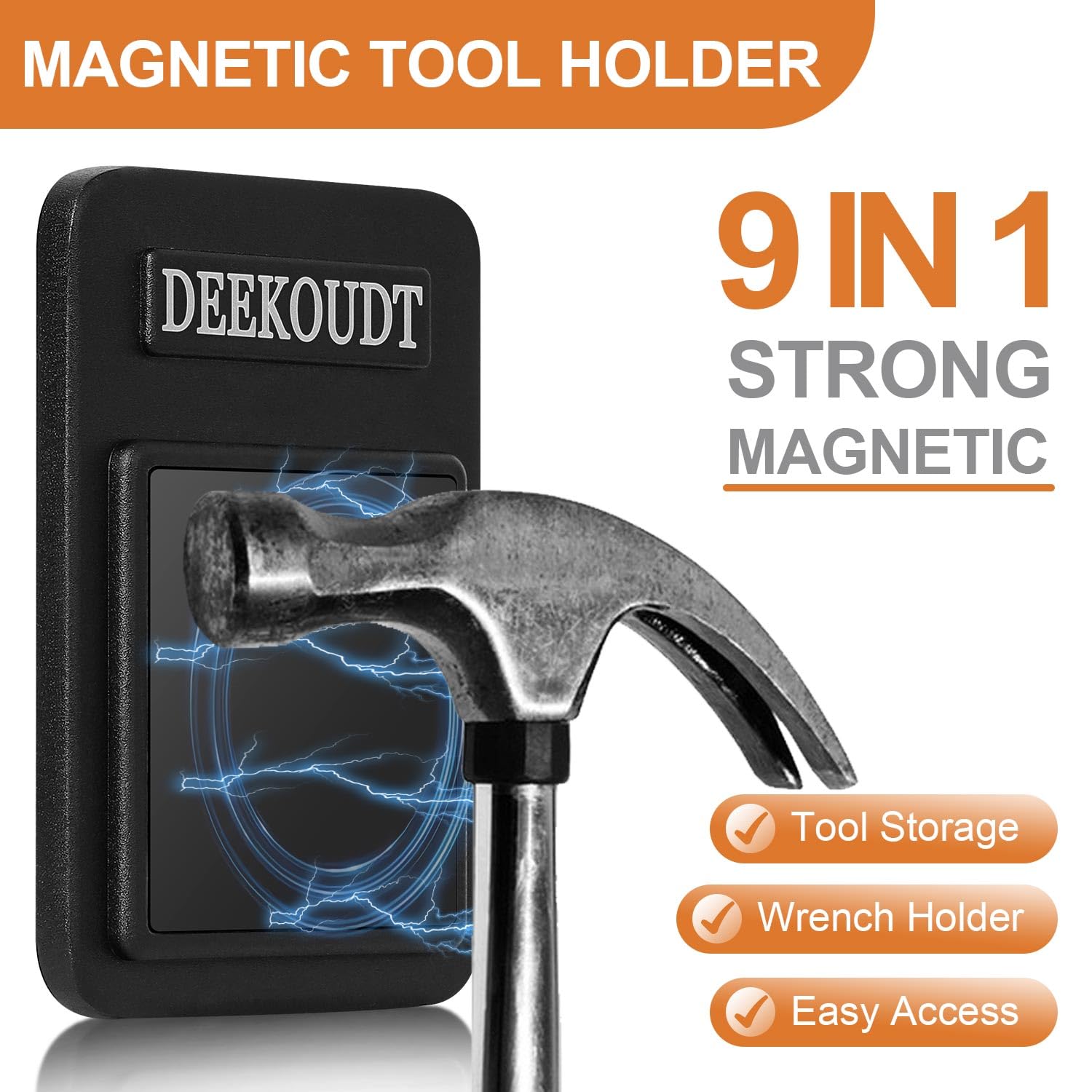 DEEKOUDT 1pcs Magnetic Belt Tool Holder, Heavy Duty Aluminum & Magnetic, 2.44in x 3.35in, Black, 2.44inch*3.35inch - Image 2