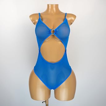 SHERRYLO Sheer One Piece Swimsuit for Women See Thru Bodysuit Monokini Sexy Mesh Thong Teddy Swimsuits One-Piece Micro Bikini