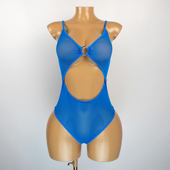 SHERRYLO Sheer One Piece Swimsuit for Women See Thru Bodysuit Monokini Sexy Mesh Thong Teddy Swimsuits One-Piece Micro Bikini