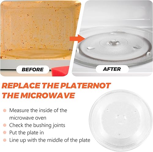 Miniatura 6 de Beaquicy WB49X10097 Bandeja de placa giratoria de cristal para microondas de 11.4 in – Reemplazo para GE Sam-sung Hot-point