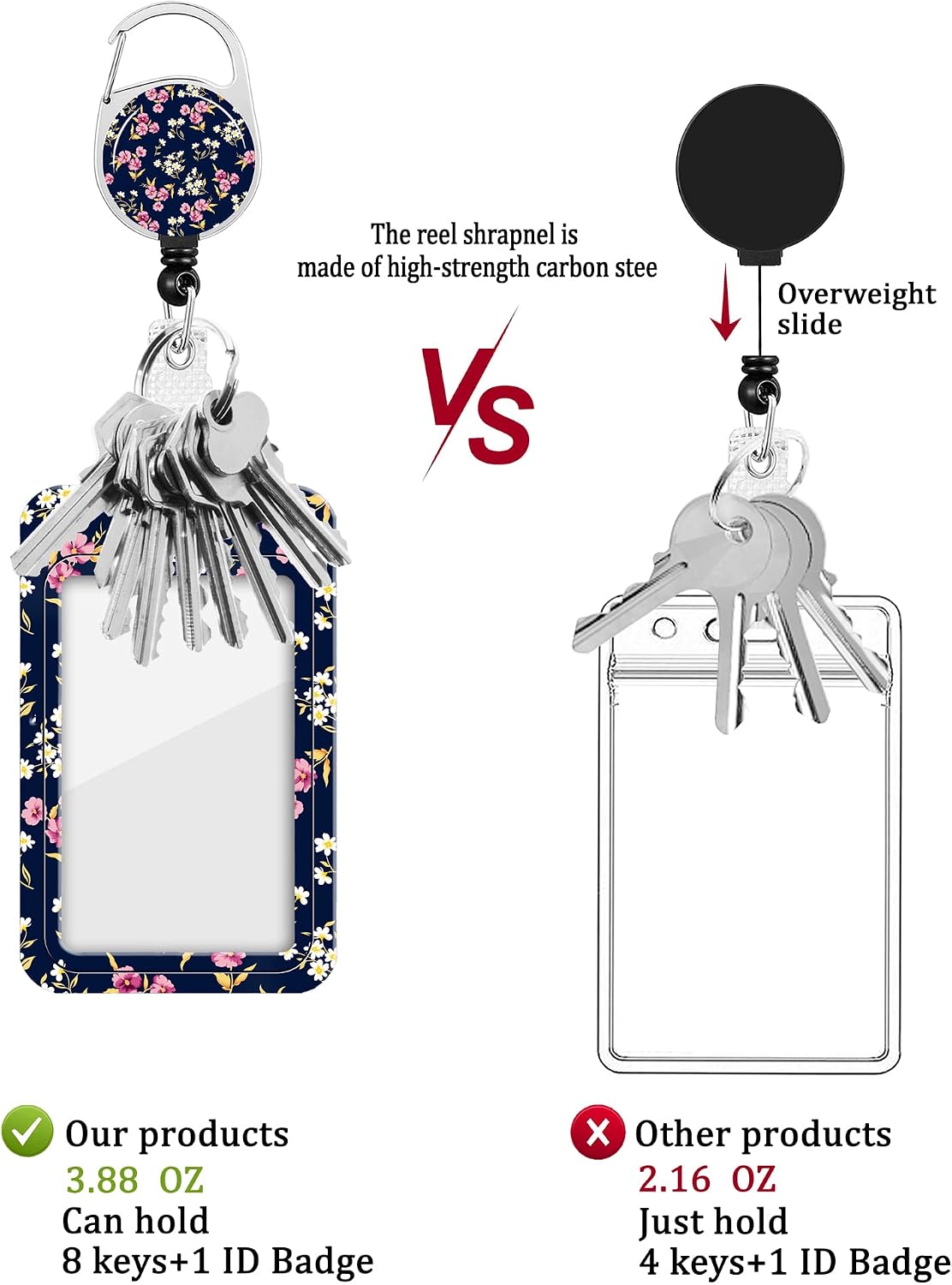 2 Pack Badge Holder and Heavy Duty Retractable Reel image 3