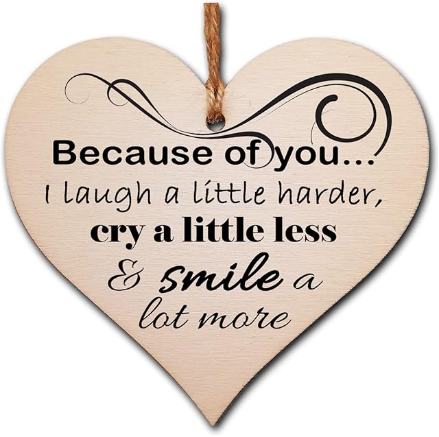 Handmade Wooden Hanging Heart Plaque Gift Perfect for your Best Friend Friendship Keepsake