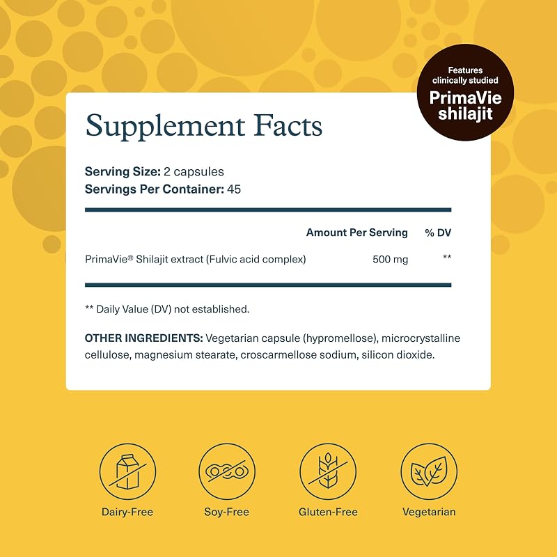 Youtheory Shilajit Advanced, 500 mg, 90 Vegetarian Capsules, 45-Day Supply image 2