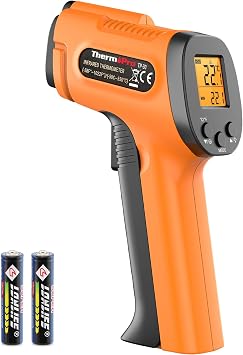 ThermoPro TP30 High Precision Professional Infrared Thermometer,50°C to 550°C (-58°F to 1022°F) Digital Laser Thermometer with Adjustable Emissivity (Not for Body Use)