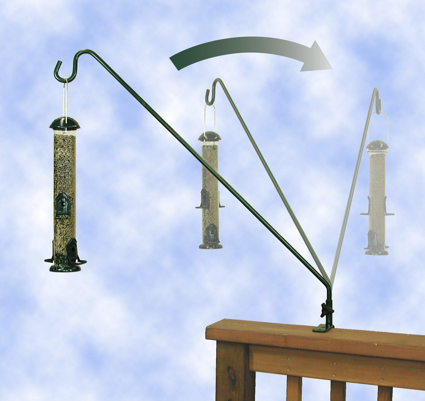 Stokes Select 27-Inch Metal Extended Reach Deck Hook with 360 Degree Swing for Bird Feeders