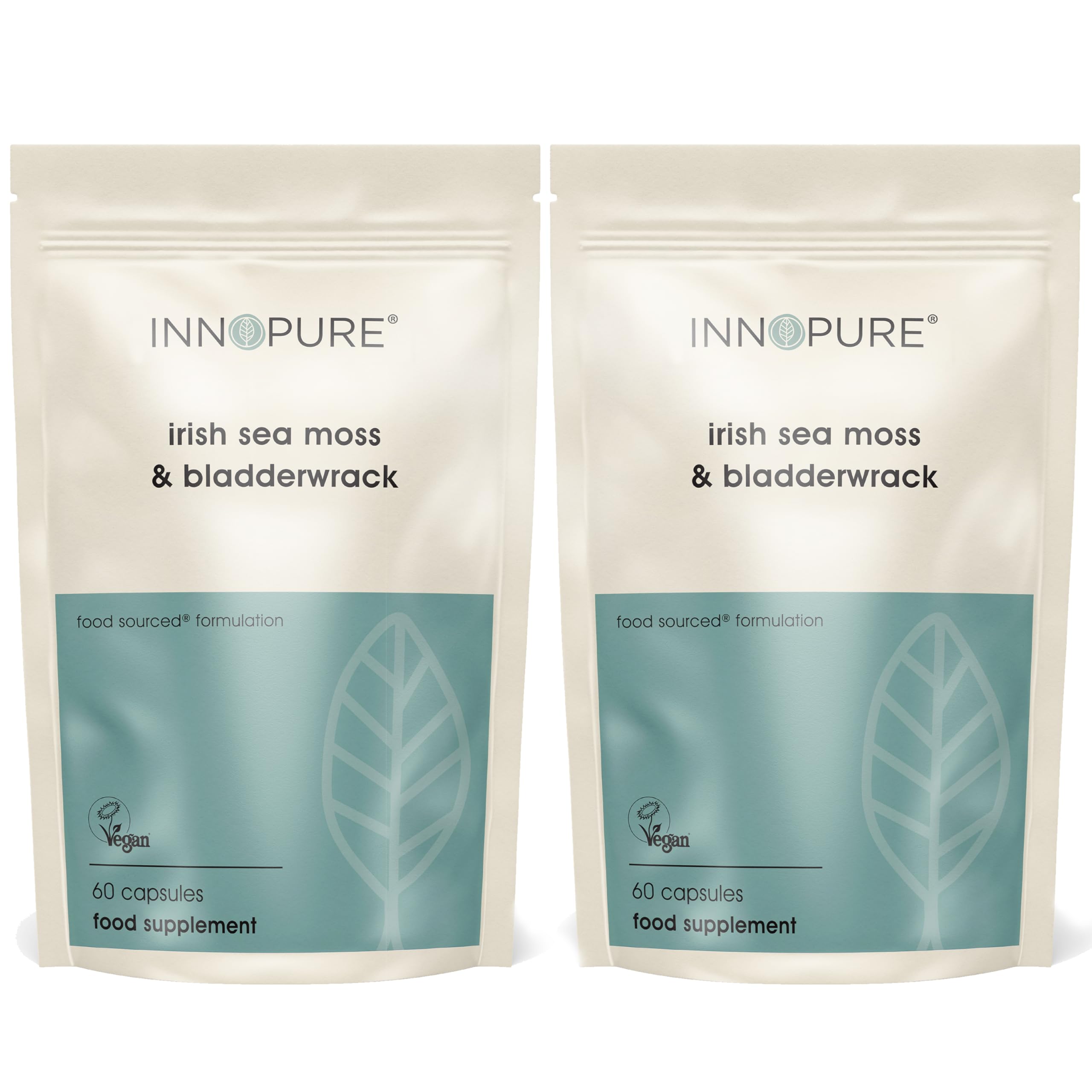INNOPURE Irish Sea Moss Complex - 120 Capsules - 1600mg High Strength, Ethically Sourced, Vegan Capsule with 400mg Bladderwrack - Pure Sea Moss & Bladderwrack Supplements - Non GMO, UK Made