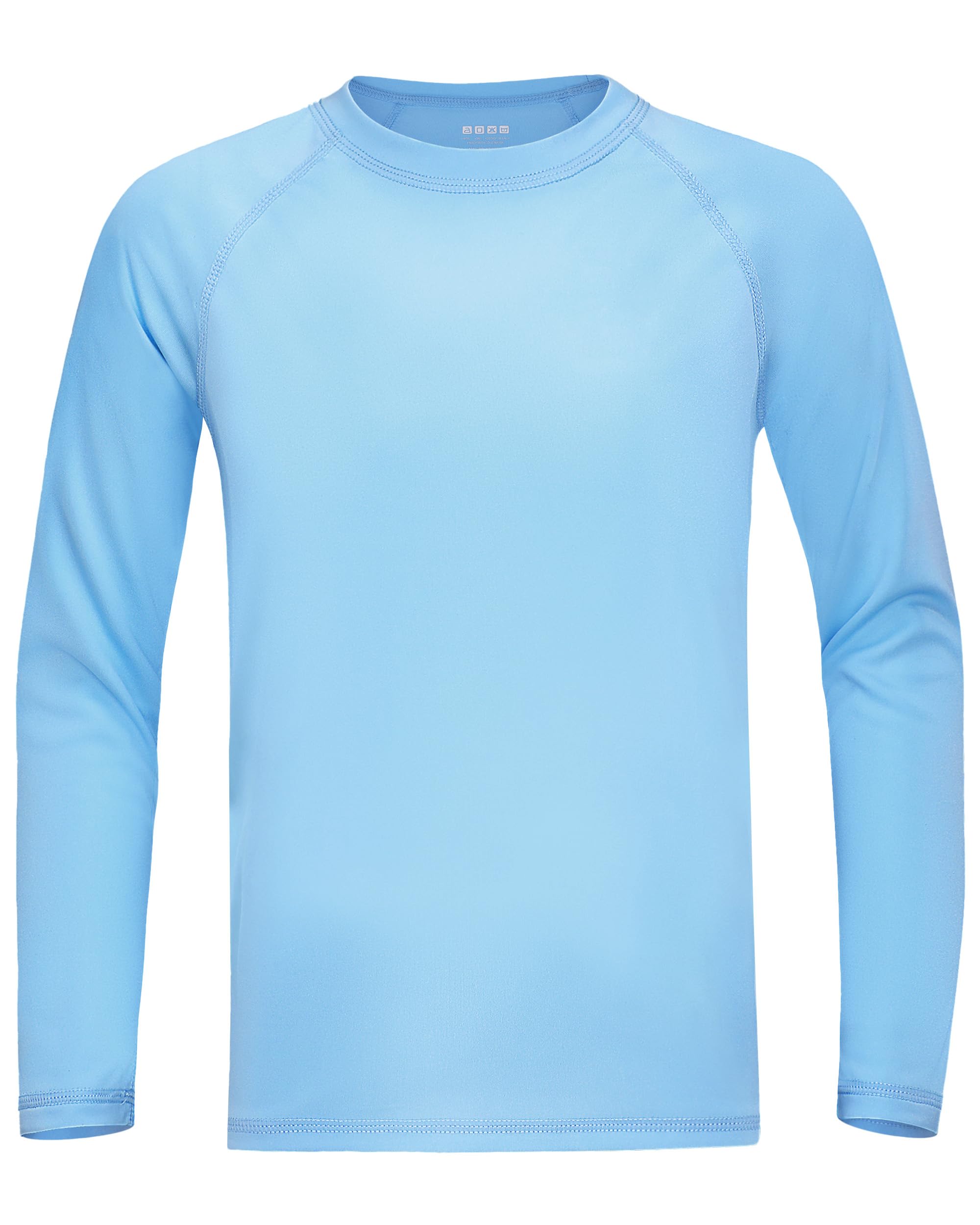 WISMBOX Kinder Jungen UV Shirt, UPF 50+ Langarm Schwimmshirt Badeshirt, Schnelltrocknend Rashguard für Schwimmen Wassersport