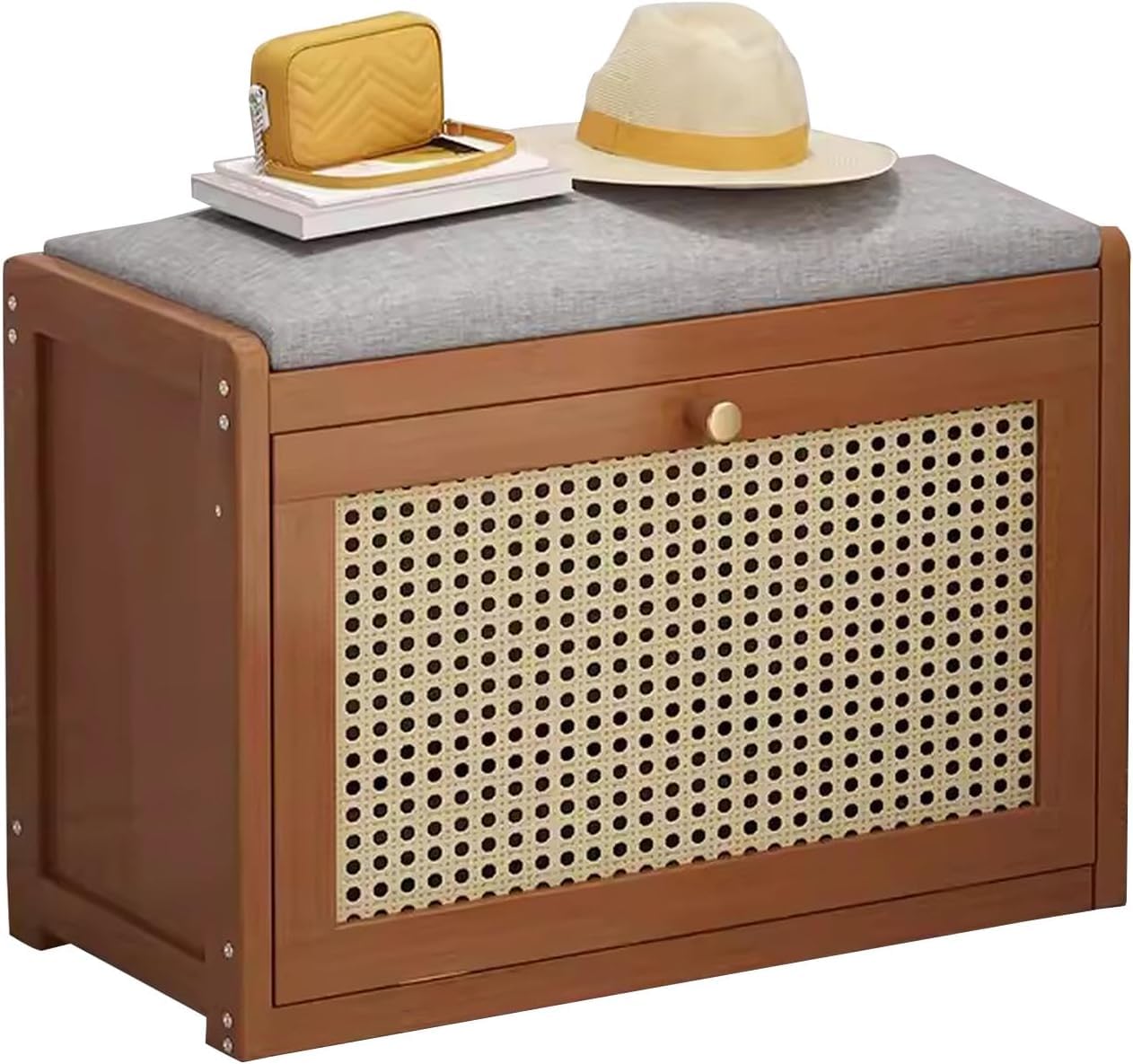 Étagère à chaussures en bois avec banc de rangement à 2 niveaux