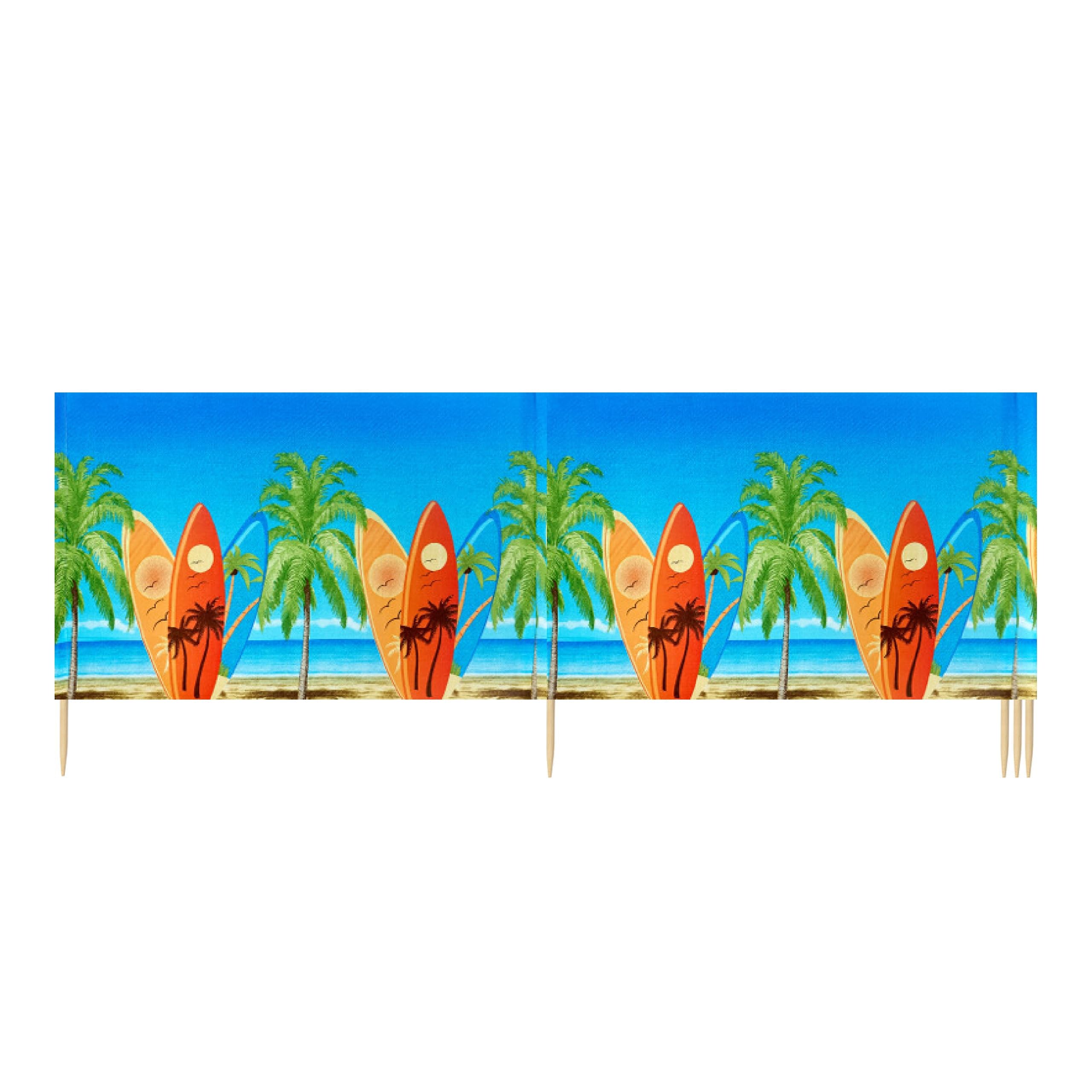 Ladeheid Windschutz Strand Sichtschutz mit Holzstab praktisches Strand Zubehör LAEX001