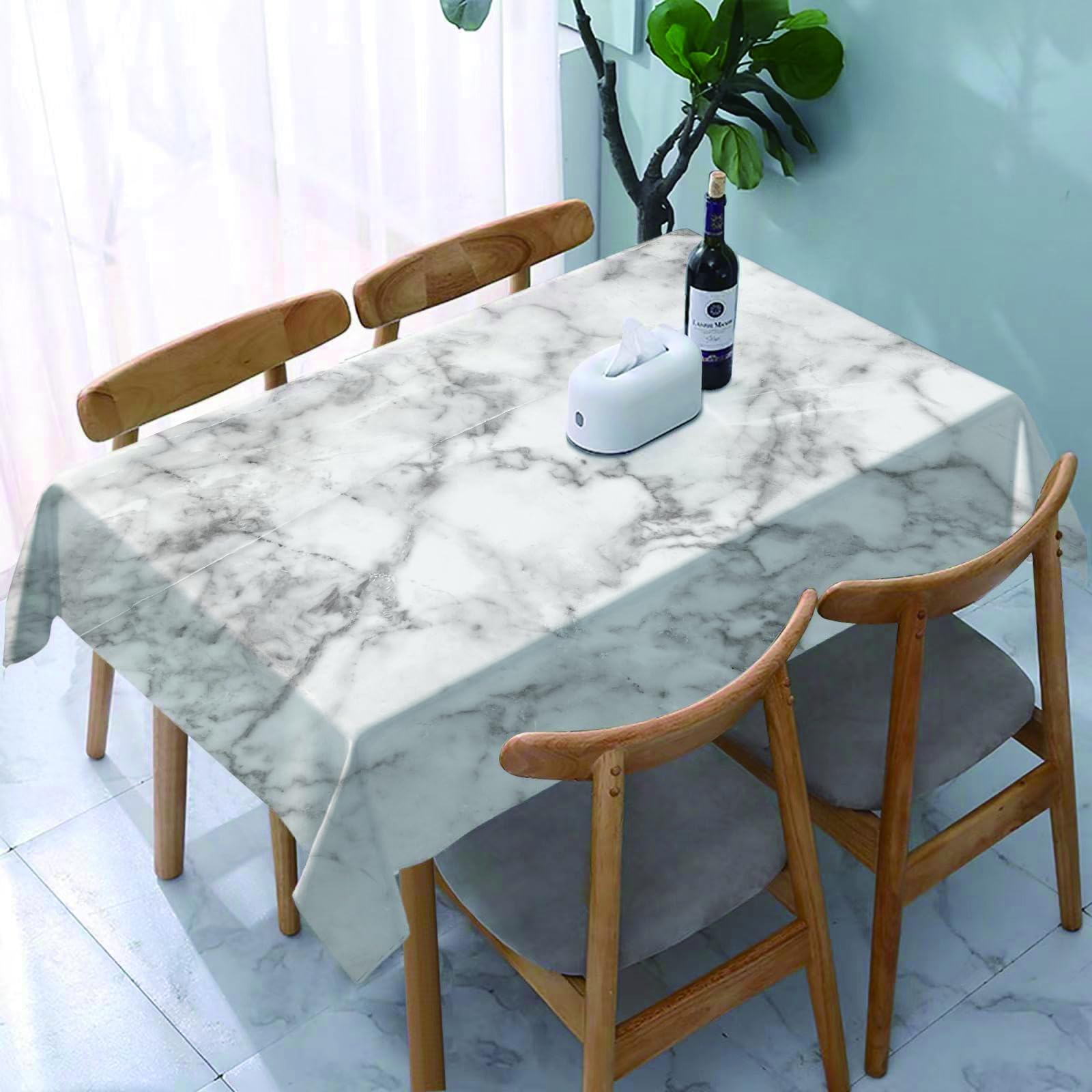 YOIUE Tablecloth,Table Cloth for Rectangle,Marble, l granite pattern with cloudy speckled trace effects. Marble a,Wrinkle Resistant Decorative Table Cover for Kitchen Dining Parties Picnic 54 x 72 in