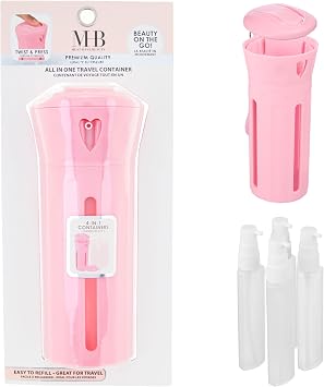Travel Beauty Dispenser Portable 4-in-1 Travel Bottle Set | Leak-Proof Refillable Toiletry Containers for Shampoo, Conditioner & Lotion | TSA Approved Travel Bottles for Women
