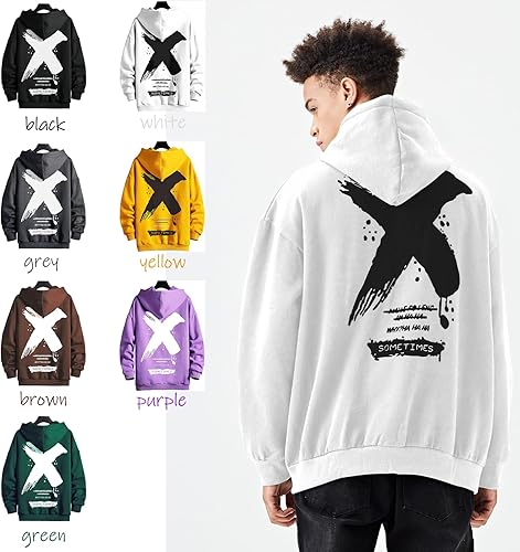 Miniatura 3 de Sudadera con capucha para hombre, diseño de hip hop, de forro polar, estampado vintage, manga larga, unisex, ropa de calle