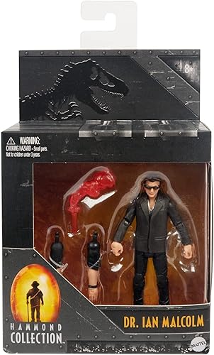 Miniatura 6 de Mattel Jurassic World Toys Jurassic Park Hammond Collection Dr. Ian Malcolm Figura de acción con brazos intercambiables y accesorio, regalo y