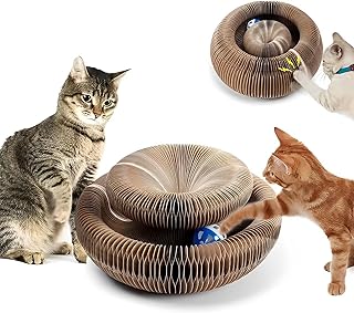 JODIFRI.US - Cat Scratcher, excels in Physical and Mental Exercise for Your cat, Organic Magic cat Toy, Interactive Scratcher with Toy Rattle Ball,Toys for All Breeds.