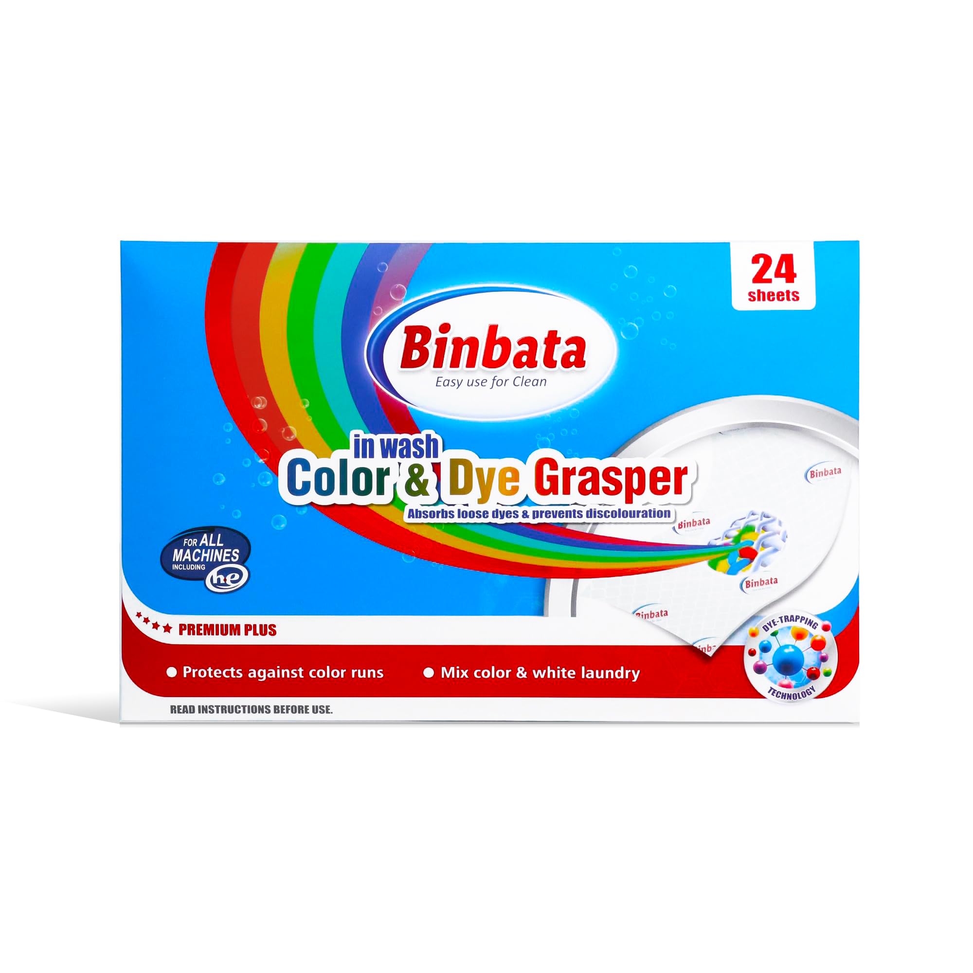 Color Grasper for Laundry 24 Count, Fragrance Free Dye Catcher Essential for Home Use, Dye Guard Grabber Sheets for Laundry in-Wash Sheets