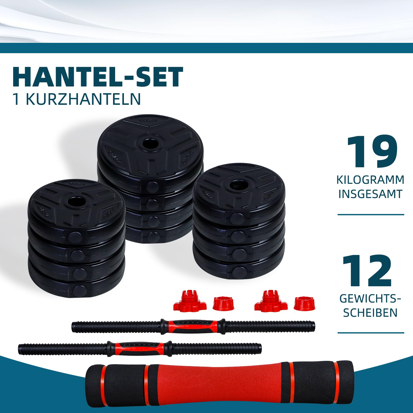 CCLIFE Mancuernas Ajustables Pesas y con Pesas Barra y Discos 20/30/40KG Juego Pesas 2en1, Barra Conexion para Mancuernas Ajustable