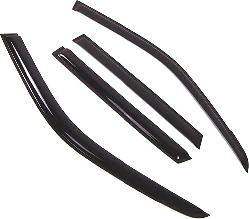 Tuningpros WD2-399B - Deflector de visera de ventana de montaje exterior, protector de lluvia, humo oscuro, juego de 4 piezas compatible con Suzuki