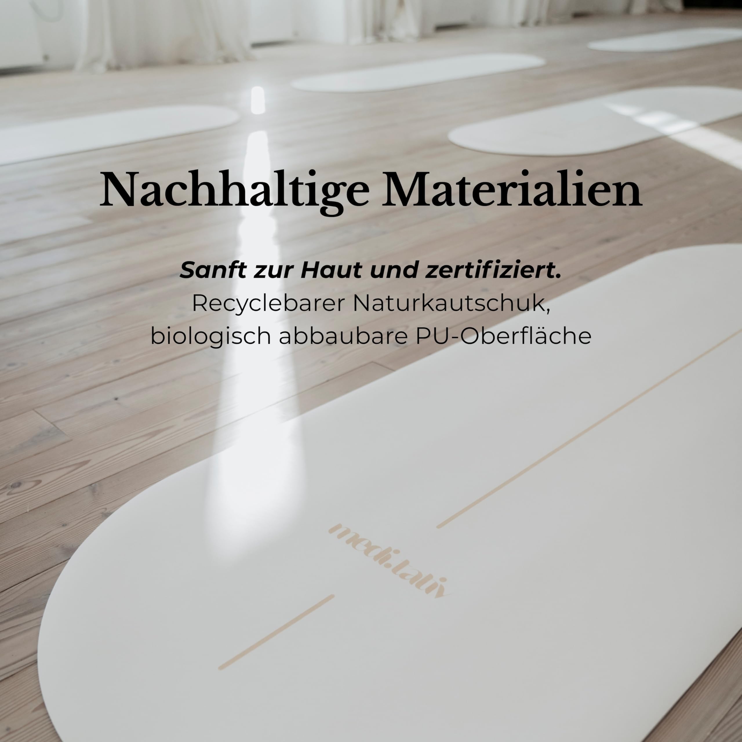 Esterilla ovalada de yoga y pilates en forma de cápsula, 190 x 68 x 0,42 cm, protege las articulaciones, antideslizante y biodegradable, incluye correa de transporte, certificado TÜV y