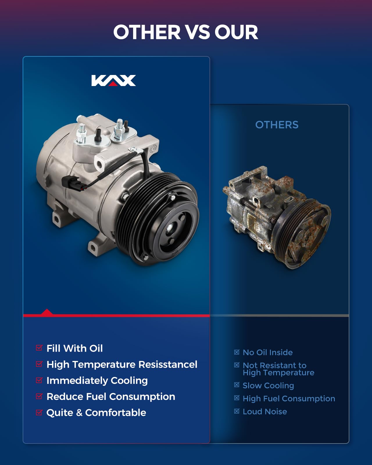 KAX 68324 Air Conditioning AC Compressor Fit for Toyota Tacoma