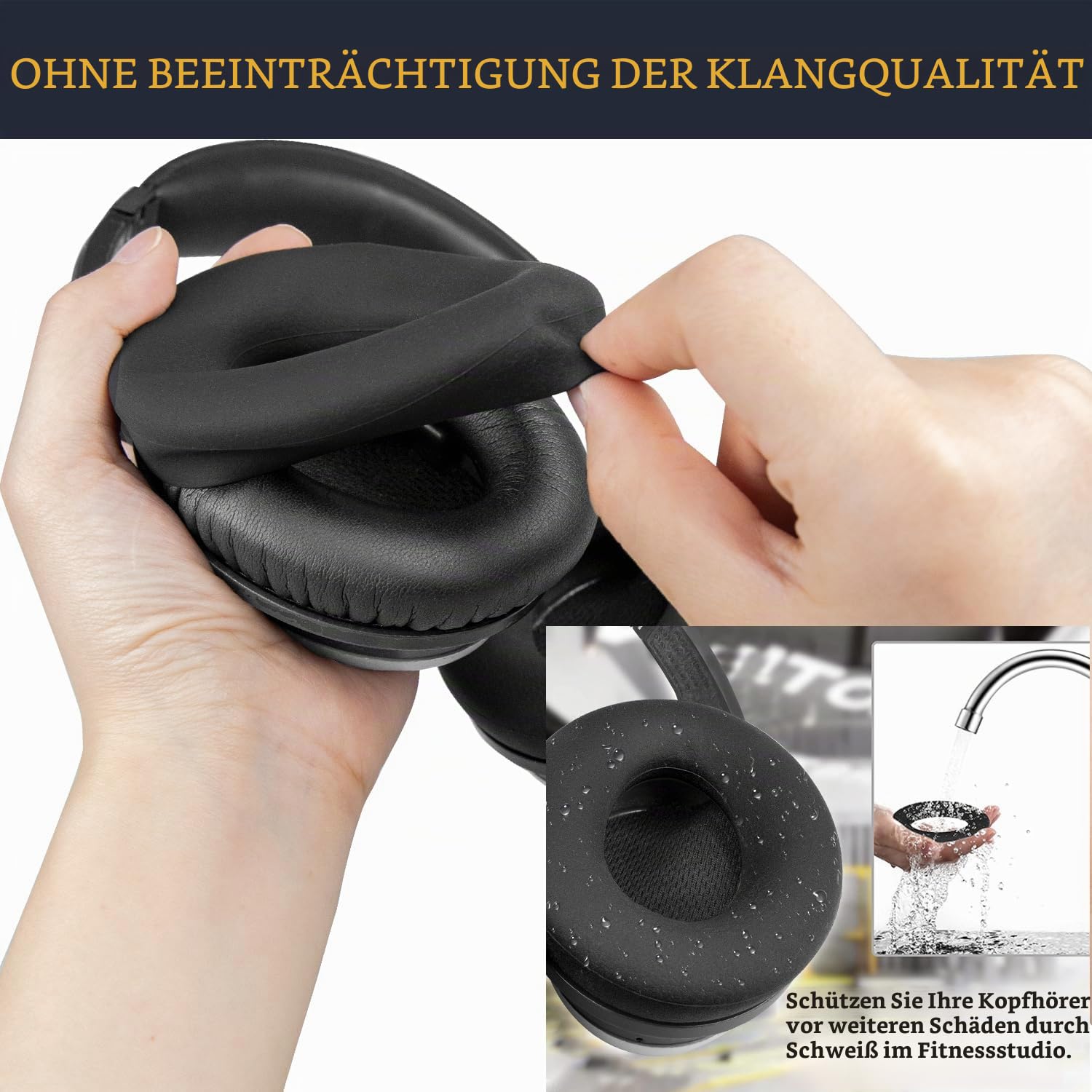 SOULWIT Ersatzset für Bose QC45/QC35/QC SE – Schwarz