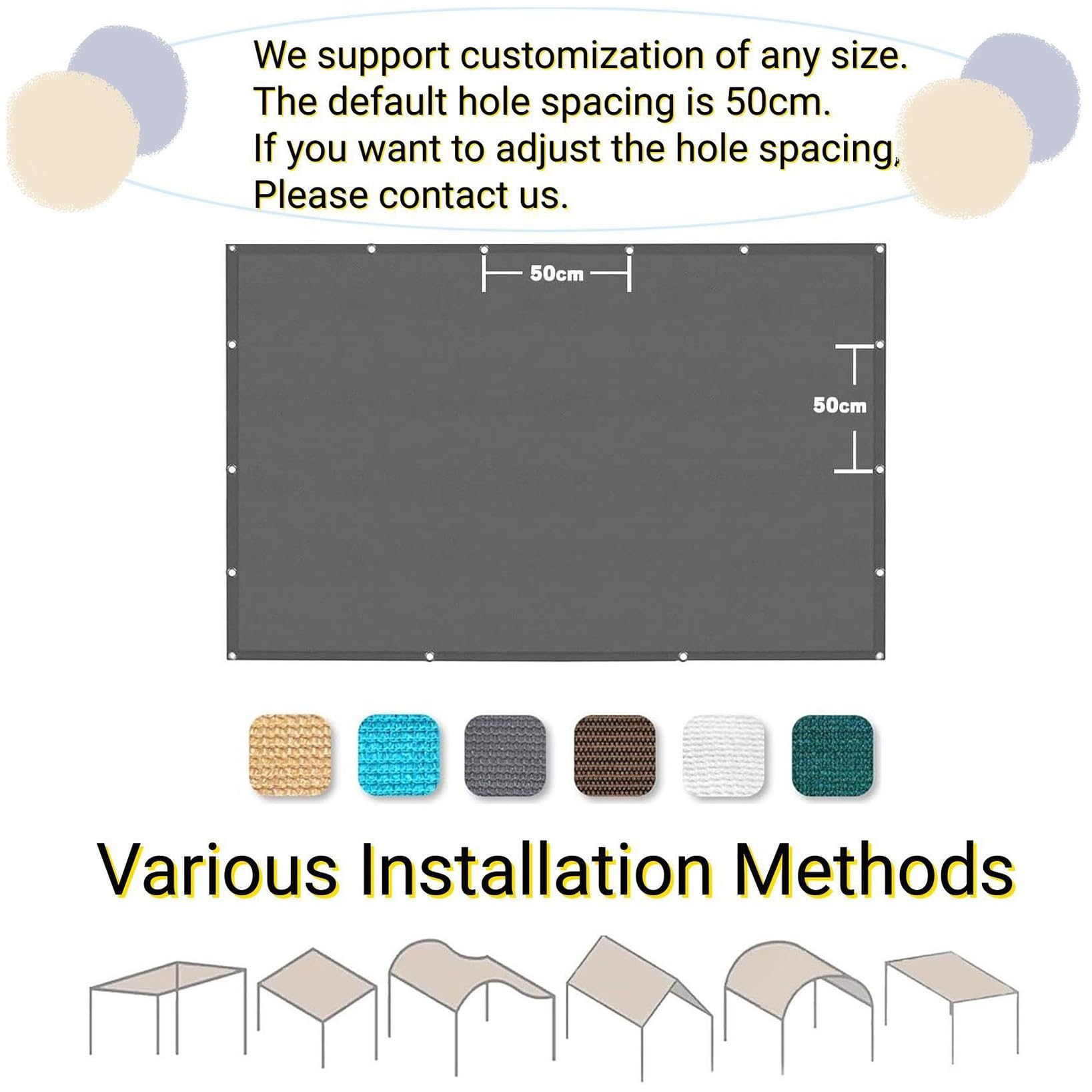 Copertura protettiva per balcone, 40 x 75 cm, 100% resistente agli strappi, con occhielli e fascette per cavi, ideale per giardino, recinzione, terrazza, colore: marrone
