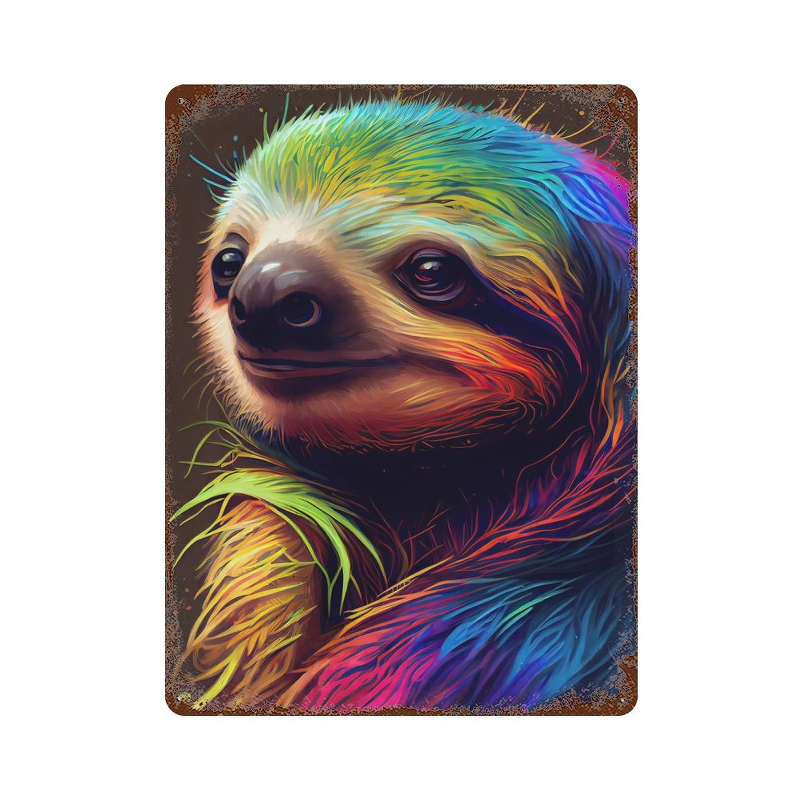 Garage Style The Kindless Sloth Decorative Tin Sign 15.7"x11.8", Industrial Home Decor for Bar And Workshop