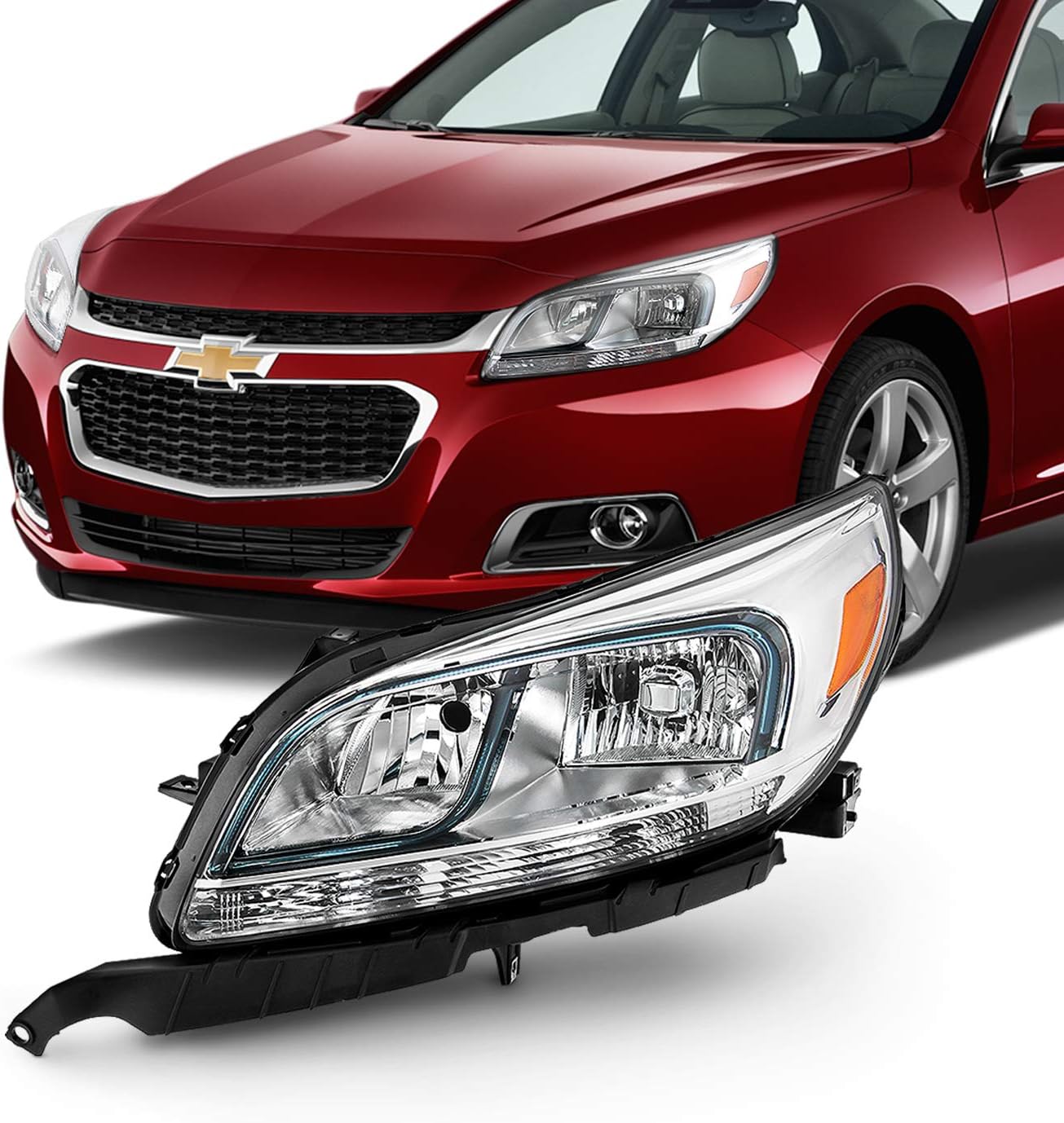 AKKON - Fits 2013 2014 2015 Chevy Malibu LS 2016 Malibu Limited Sedan Halogen Headlight Driver Left Side