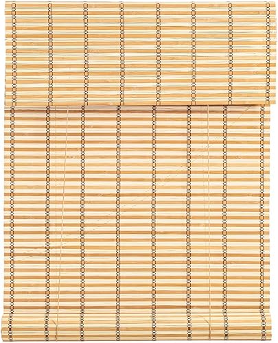 Miniatura 2 de TJ Global - Persiana enrollable de bambú para ventana, parasol con filtro de luz