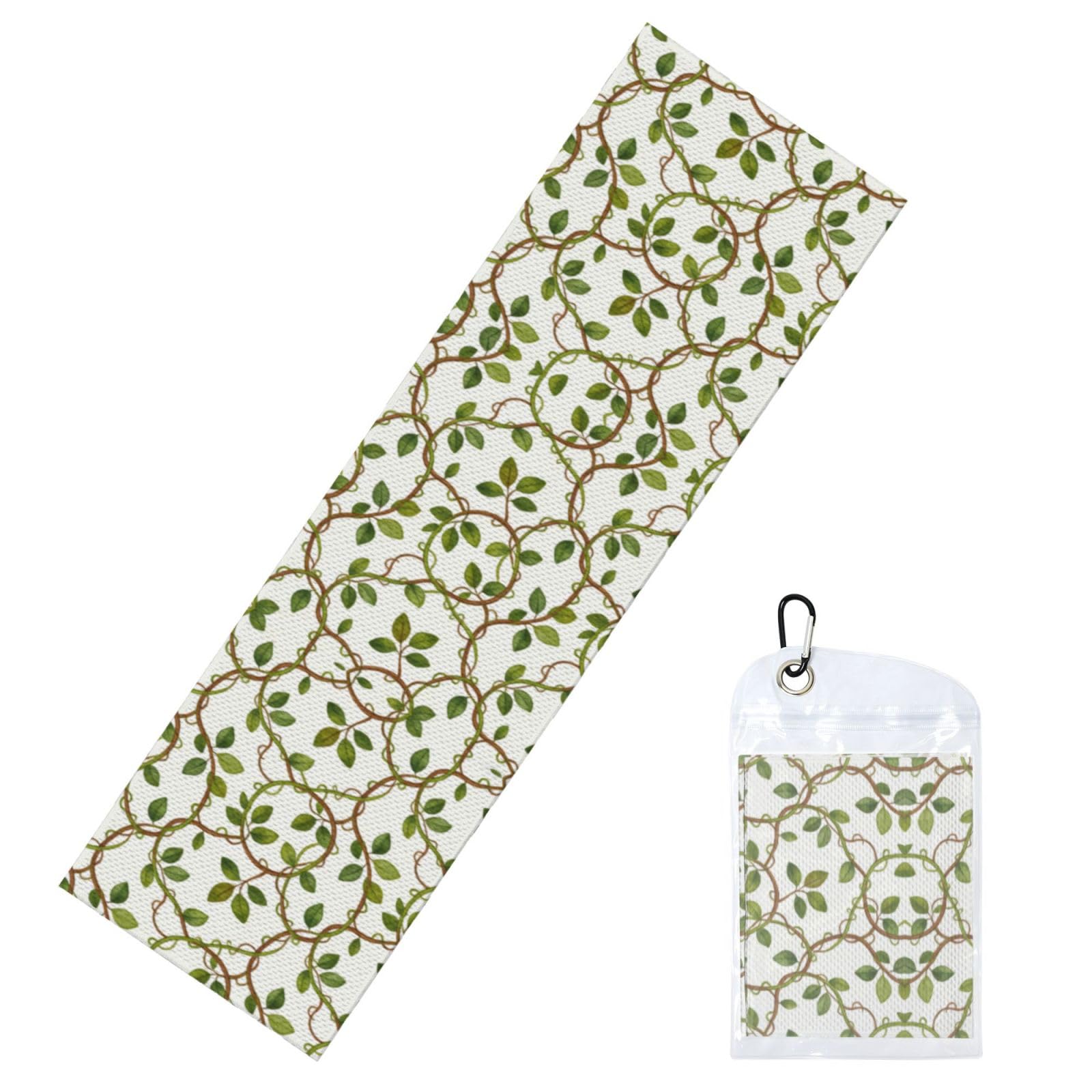 DUYIOKH Interwoven Vine Leaves Print Cooling Towel, Portable Towel for Gym Workout Golf Beach World Cup Sports Hot Weather