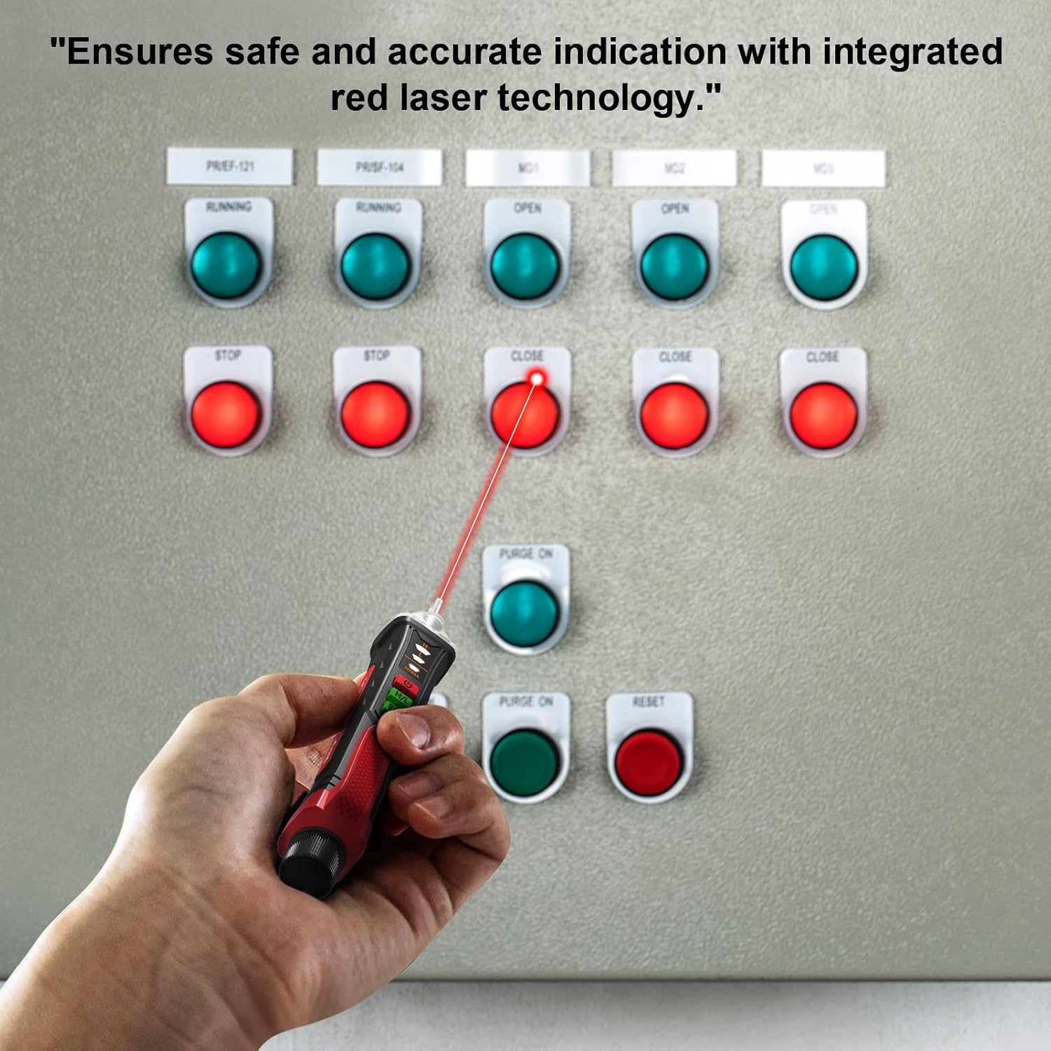 വാല്യംtage tester laser pointer in use