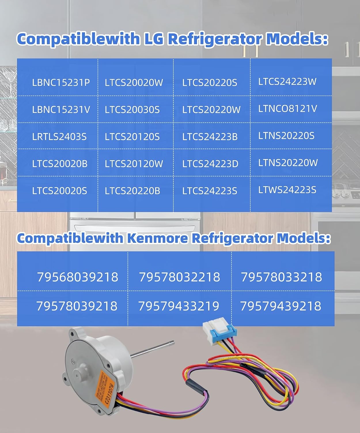EAU65058313 Refrigerator Evaporator Fan Motor Fits for LG Kenmore Freezer,Replaces EAU63103001 AP7178307 PS16662420 EAP16662420,DC 12V 1A 4-Pin