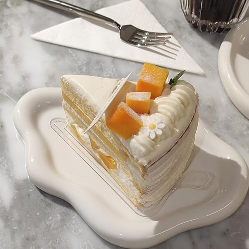 Miniatura 5 de Paquete de 2 bandejas de cerámica para joyas, bandeja decorativa con forma de nube, bandeja de perfume para decoración del hogar, bandeja de velas