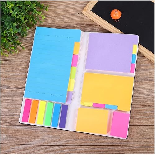 Juego de notas adhesivas para uso comercial, pestañas multicolor y bloc de notas, fuerte adherencia, sin residuos, perfecto para oficina, estudio y
