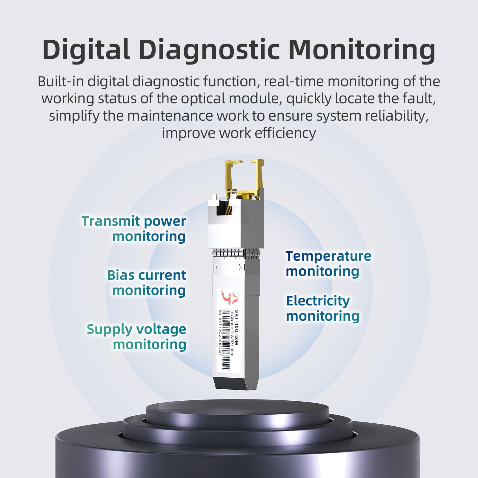 Module SFP+ RJ45 10G, Transceiver SFP+ 10GBase-T jusqu'à 30m, Cat6a/Cat7, Plug & Play