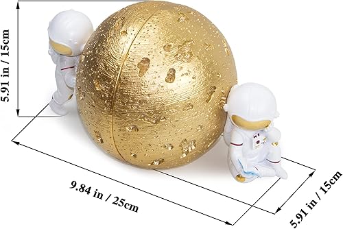 Miniatura 5 de Sujetalibros decorativos de luna astronauta para estantes/reloj de pared, funciona con pilas, para sala de estar, dormitorio, decoración del hogar,