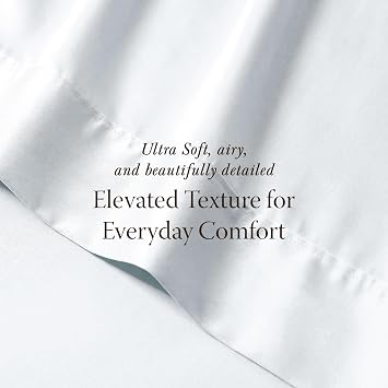 Threadmill Home Linen Certified 100% Egyptian Cotton King Size 4 Piece Solid Bed Set, 400 Thread Count Sateen Weave, Comfortable Hotel White Sheets with Elasticized Deep Pocket