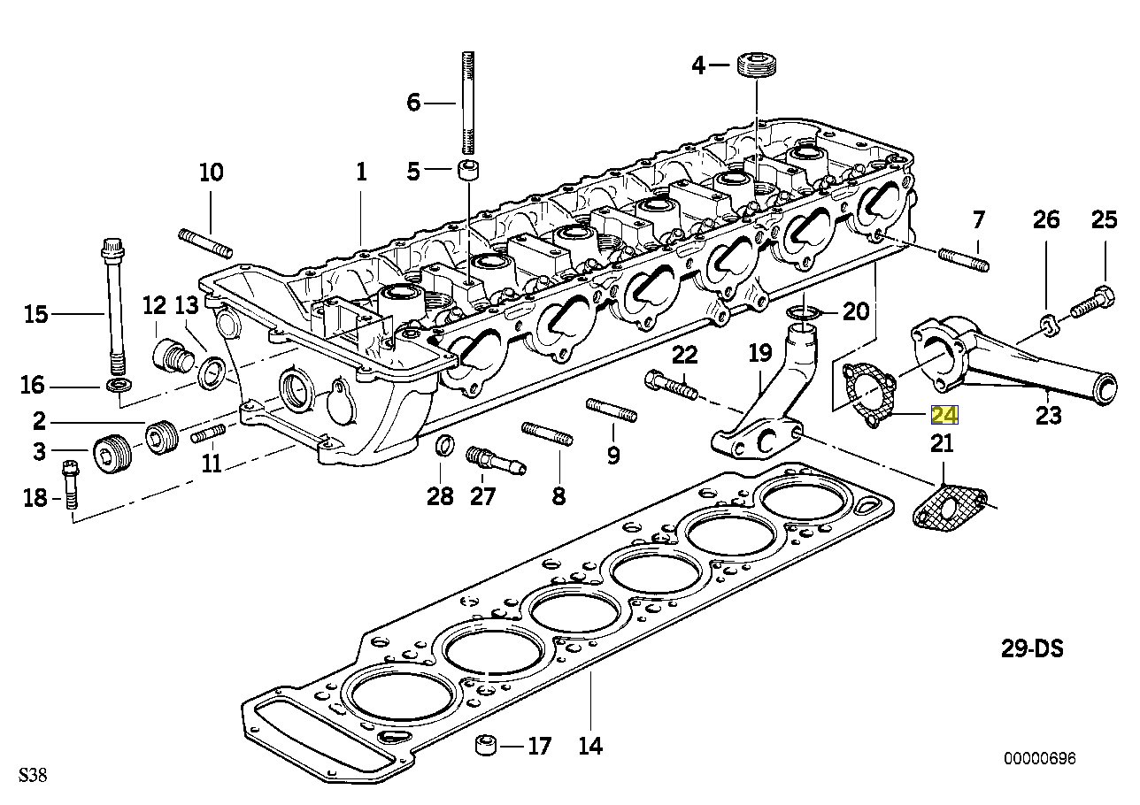 BMW M30 M88 S38 Engine Coolant Port Seal Gasket 1312176 
